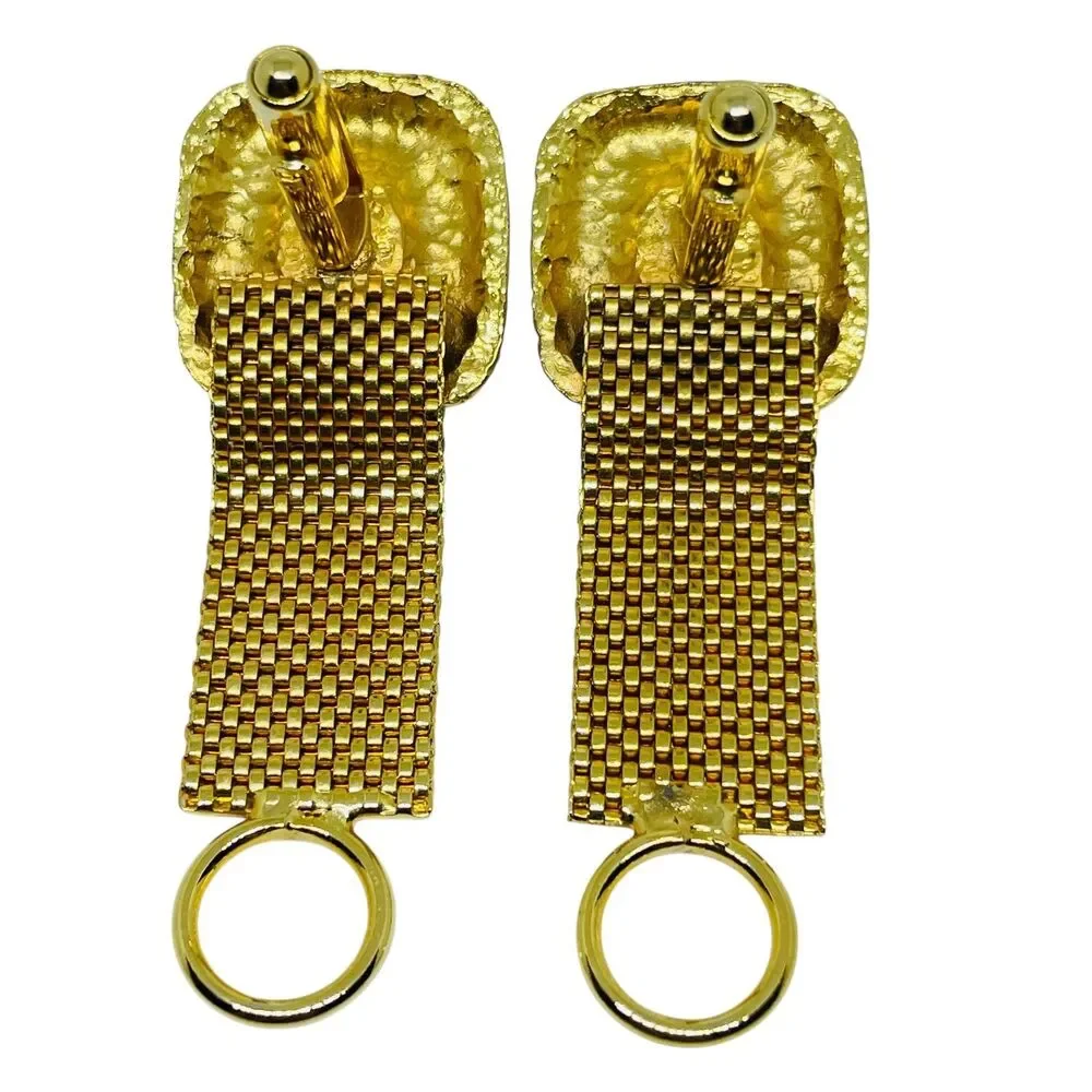 Vintage gold tone rivoli watermelon glass designer cufflinks